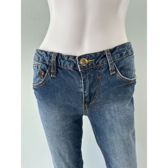 Baby Phat Blue Jean Bootcut Denim Y2K Style Embroidered Pants size 9 - Picture 6 of 7